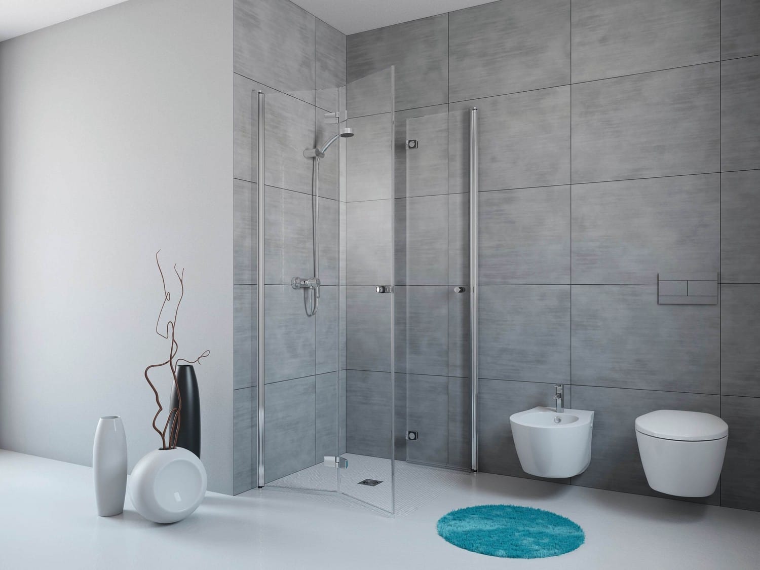 Fuenta New KDD-B szögletes zuhanykabin kis fürdőszobába