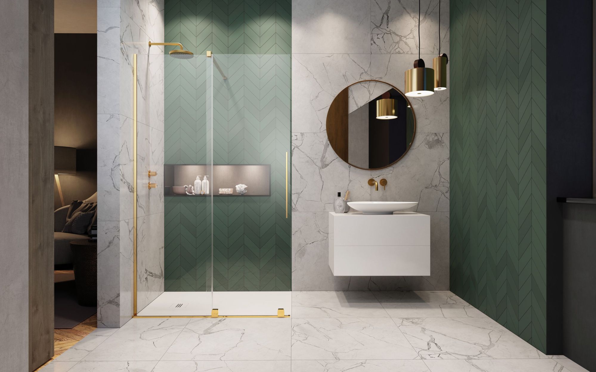 Furo Gold Walk-in arany zuhanyfal