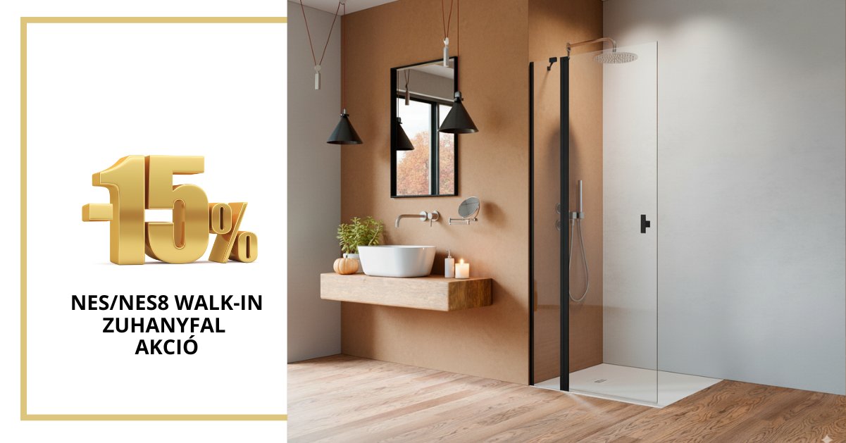 Nes/Nes 8 walk-in zuhanyfalak