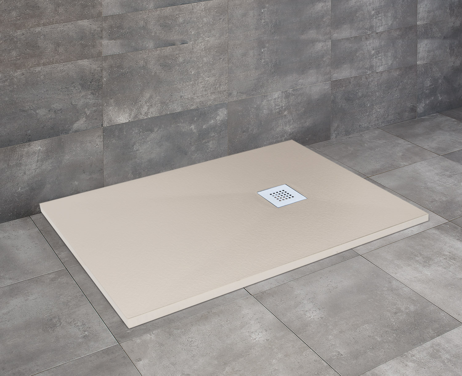 Kios F szögletes lapos beige zuhanytálca