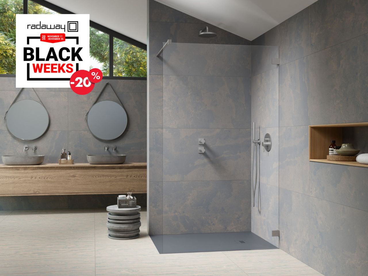 Essenza Pro Brushed Nickel Walk-in szálcsiszolt króm zuhanyfal