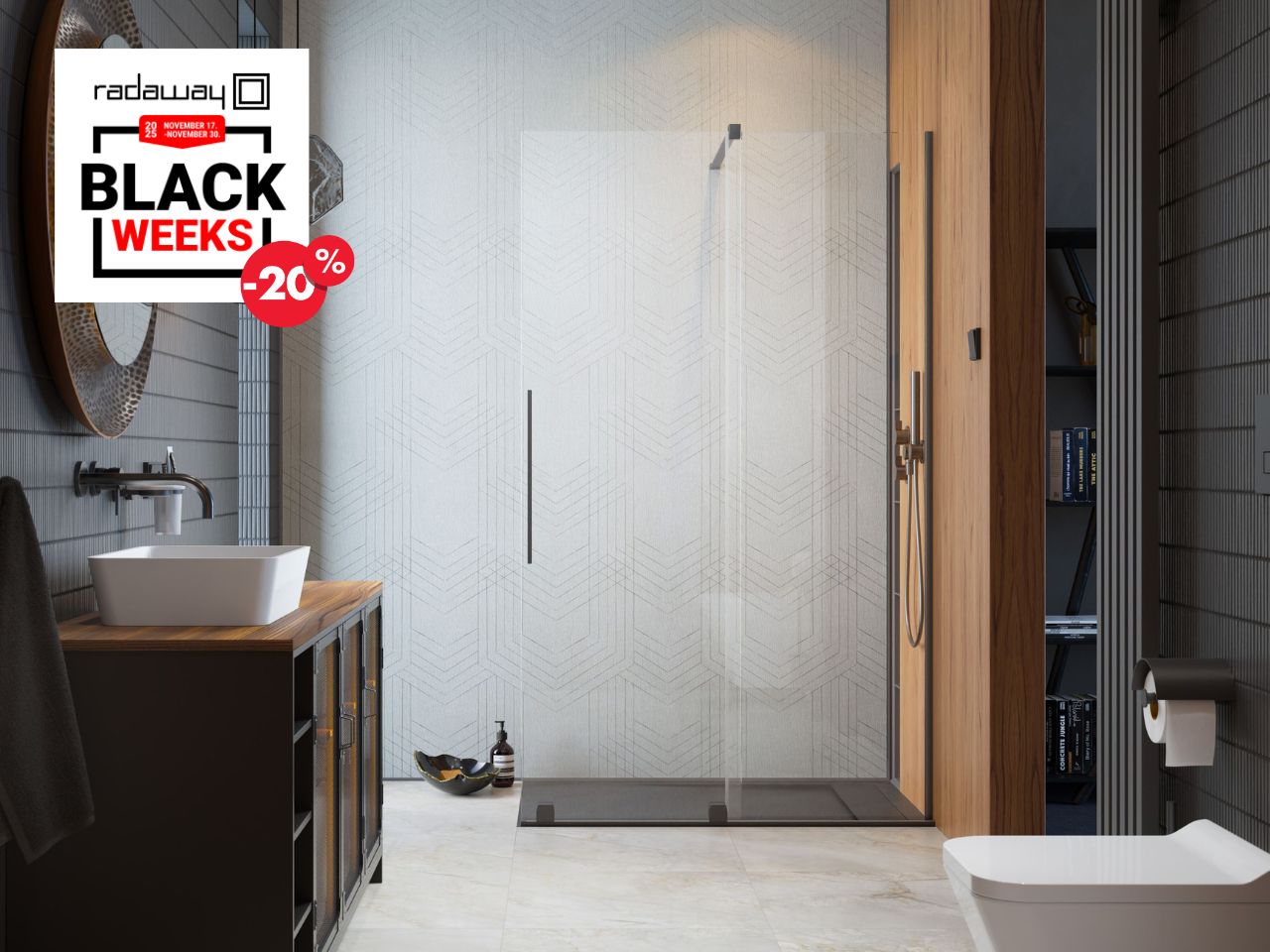 Furo Brushed GunMetal Walk-in szálcsiszolt fegyvermetál zuhanyfal