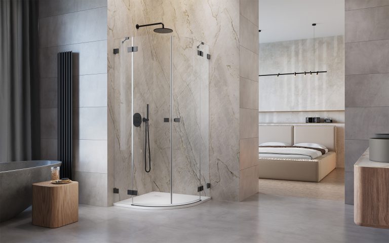 Essenza Pro Brushed GunMetal PDD íves szálcsiszolt fegyvermetál zuhanykabin