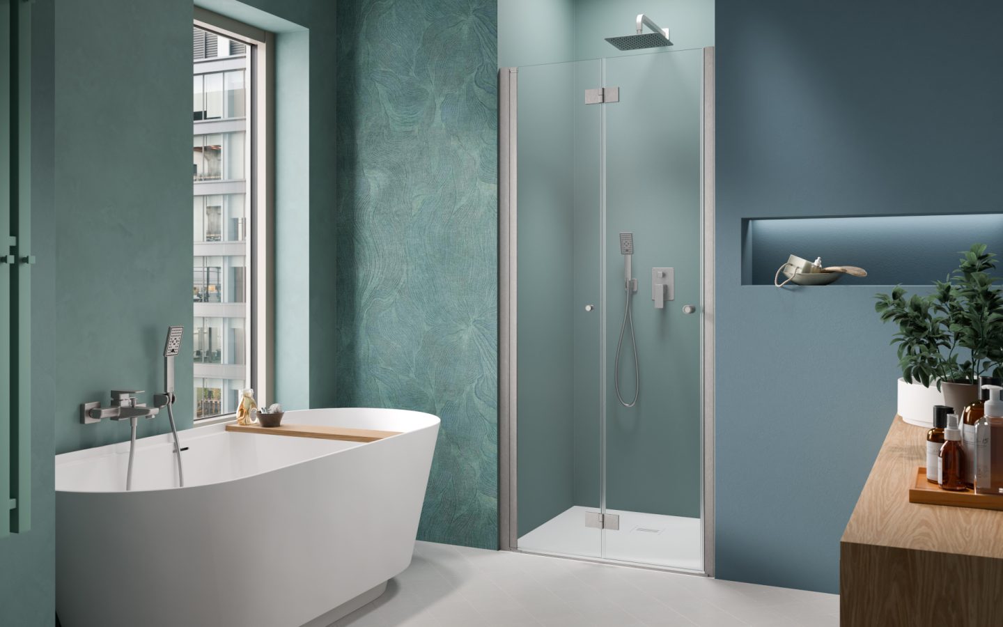 Nes Brushed Nickel DWB szálcsiszolt króm zuhanyajtó