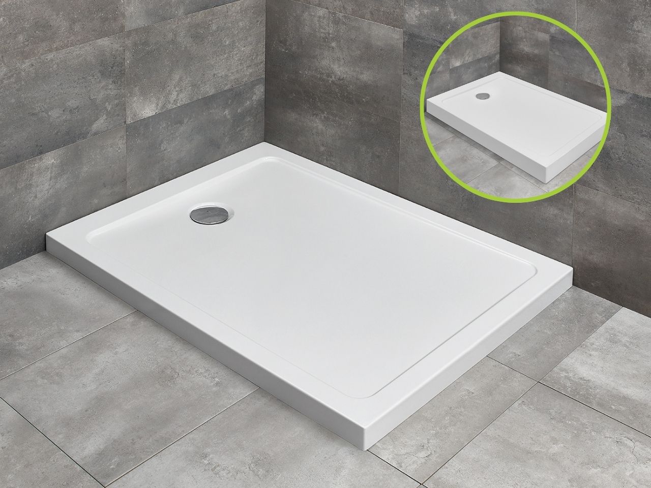 Doros Stone F szögletes zuhanytálca (fehér)