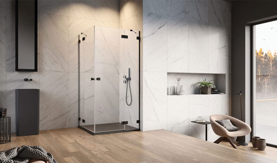 Essenza Pro Black KDD szögletes zuhanykabin