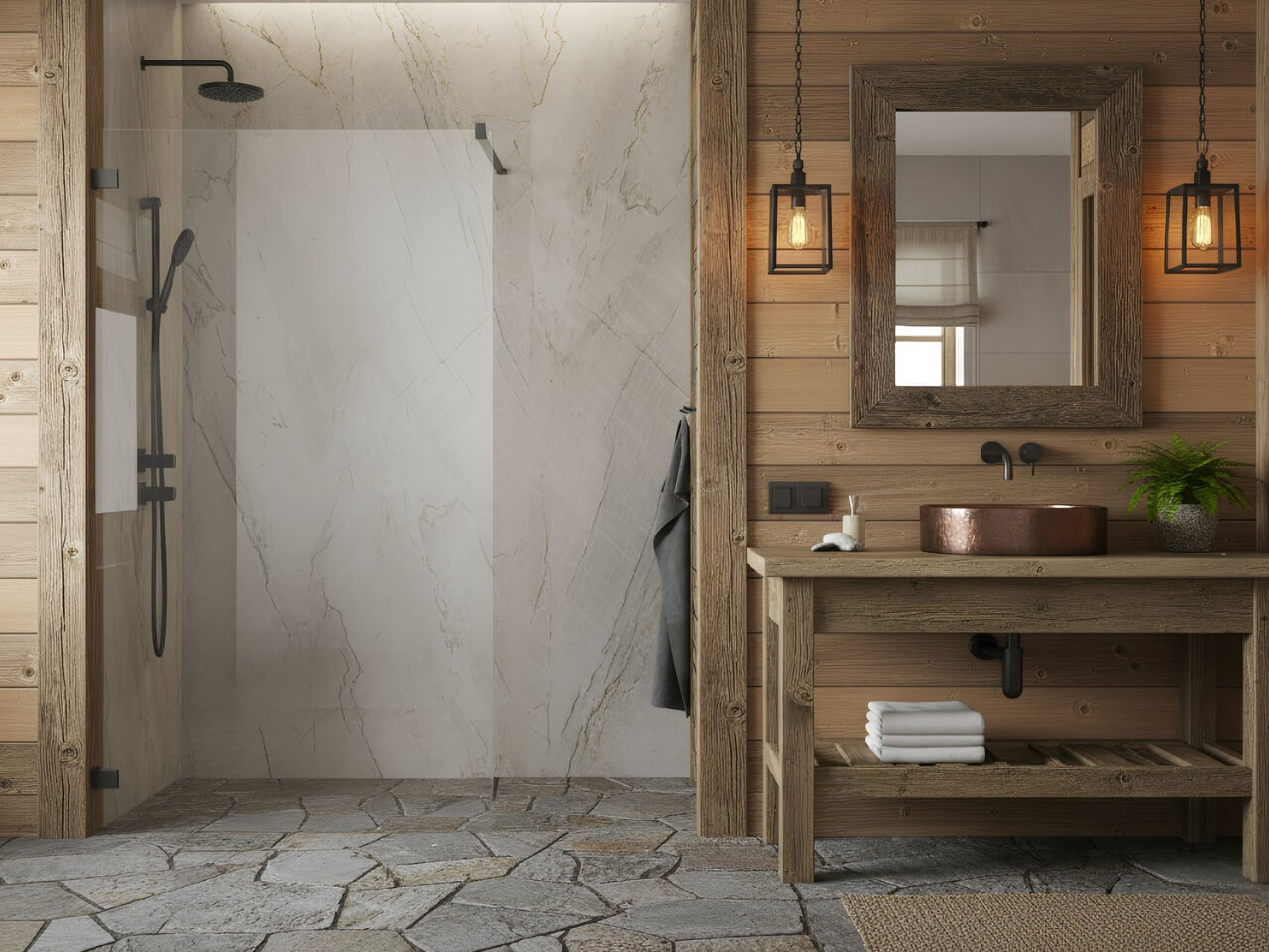 Rusztikus fürdőszoba