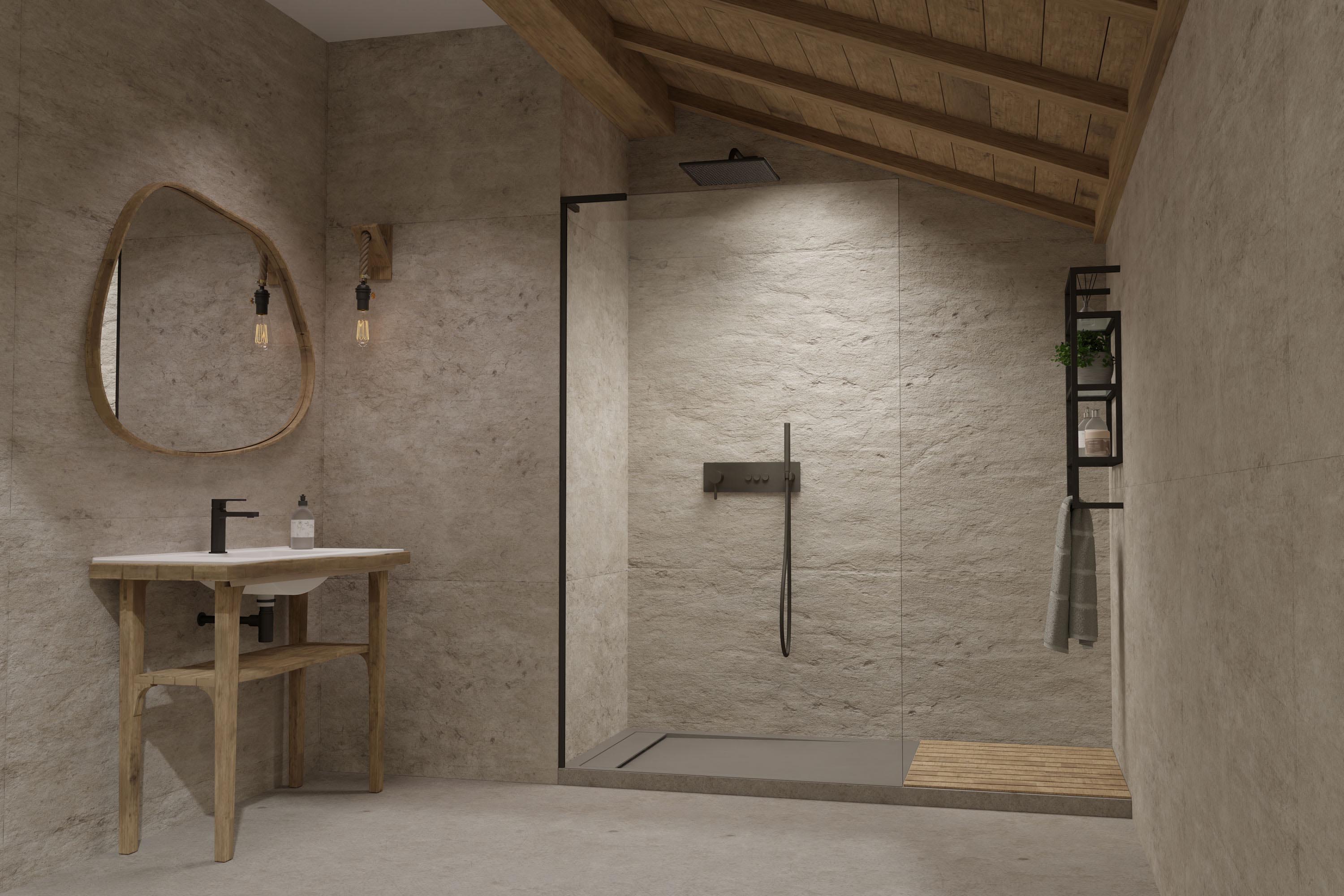 Modo SL II Black Walk-in fekete zuhanyfal