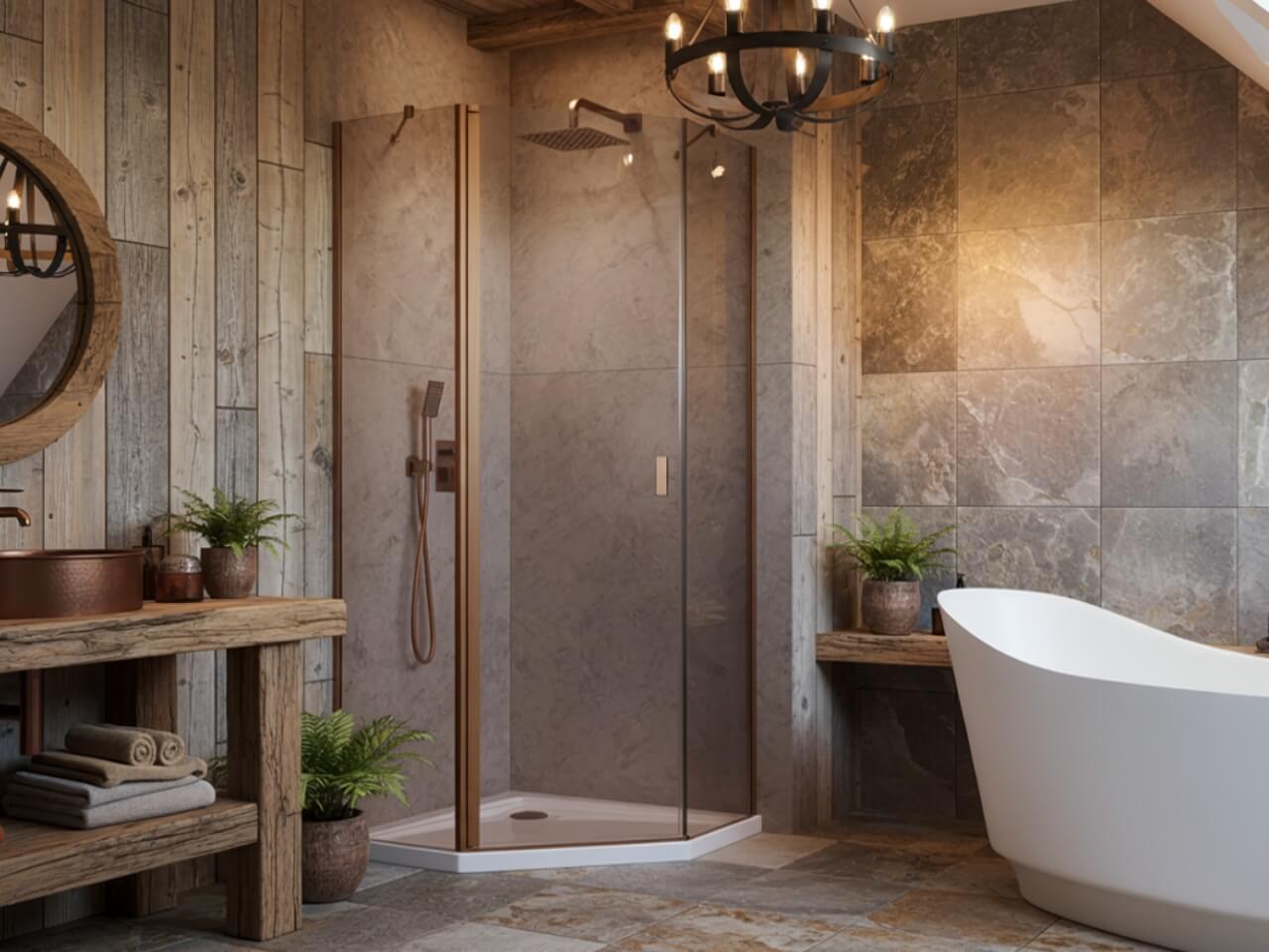 Barna zuhanykabin üveg