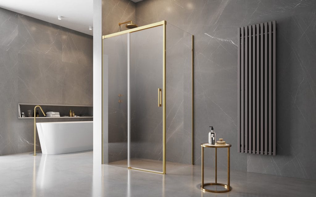 Idea Gold KDJ szögletes arany zuhanykabin