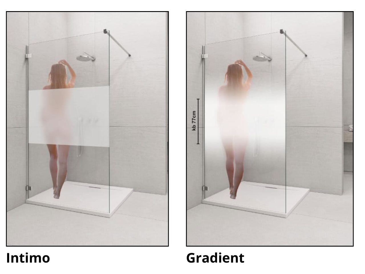Radaway üvegvariációk - intimo vs gradient zuhanyzó üveg
