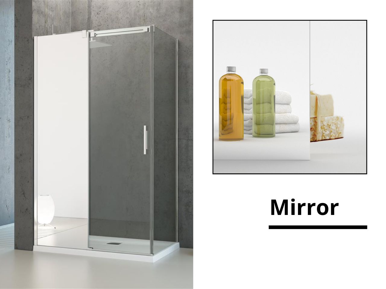 Radaway üvegvariációk - mirror (tükör) zuhanyzó üveg