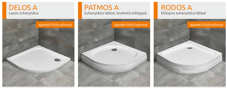 Radaway zuhanytálca típusok