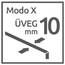 Modo X 10 mm vastagságú üveg piktogram
