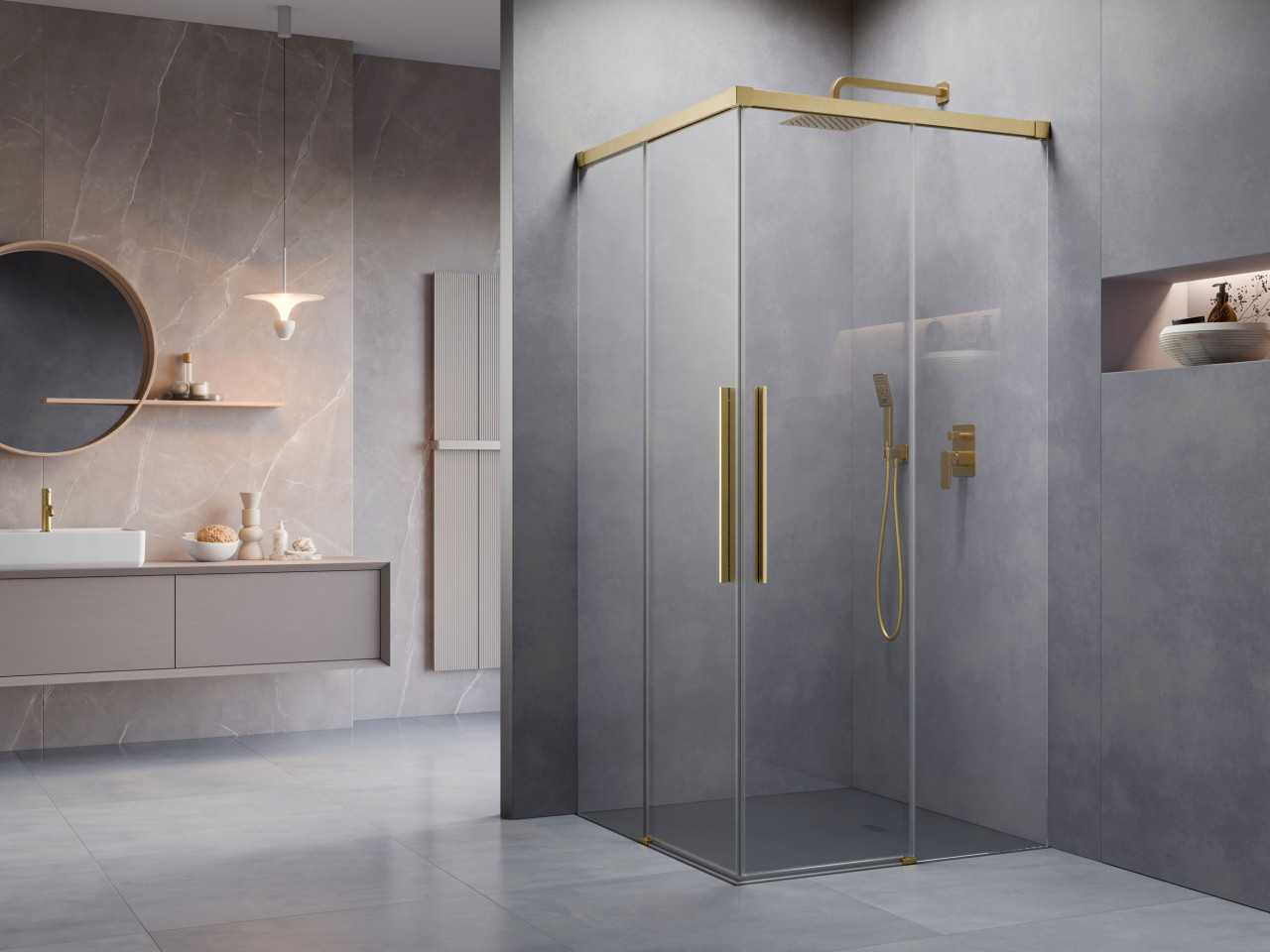 Radaway Idea 8 QL Brushed Gold KDD zuhanykabin