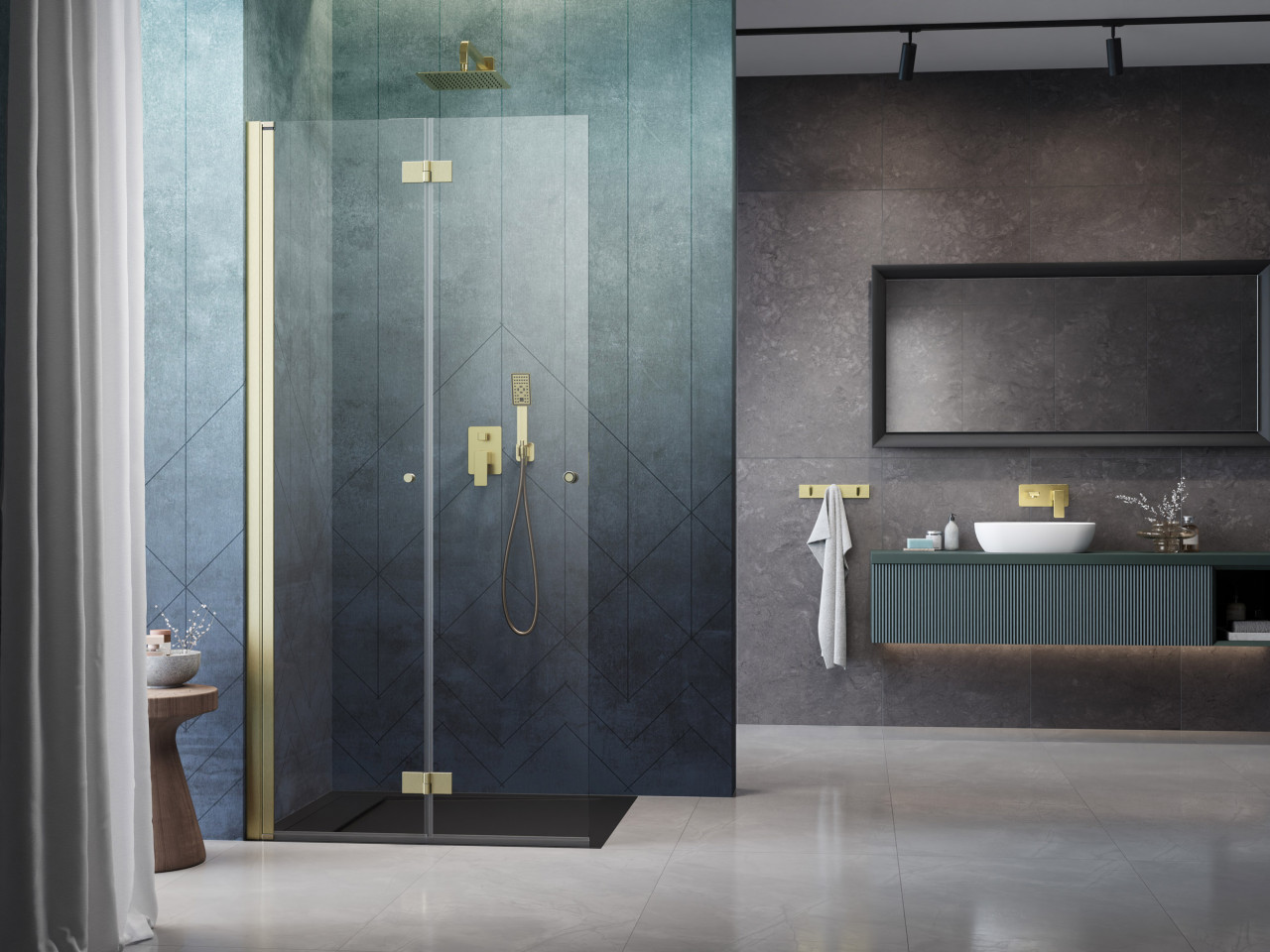 Nes Brushed Gold Walk in KDD B