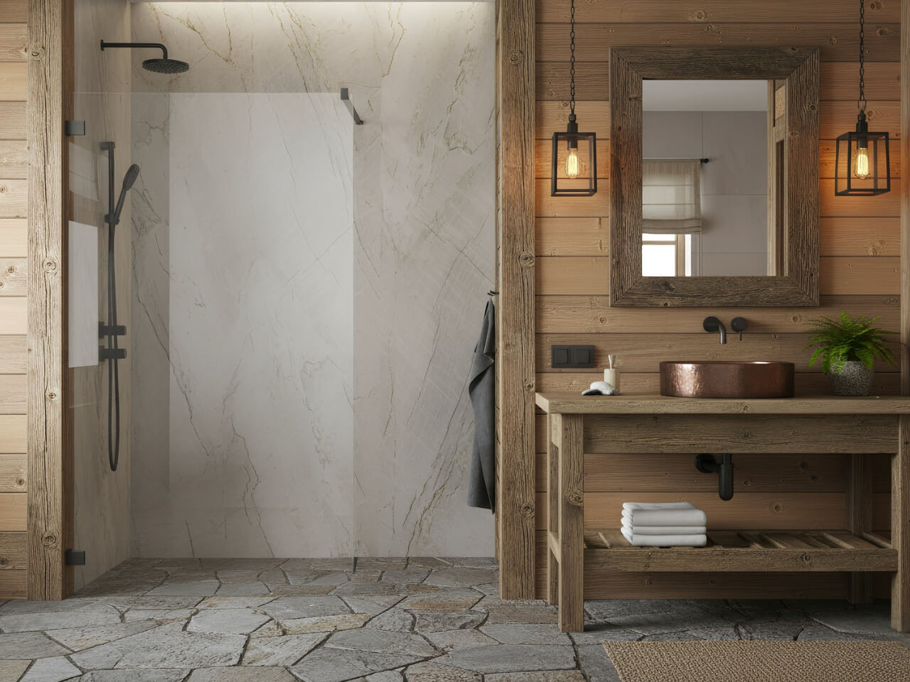 Rusztikus fürdőszoba