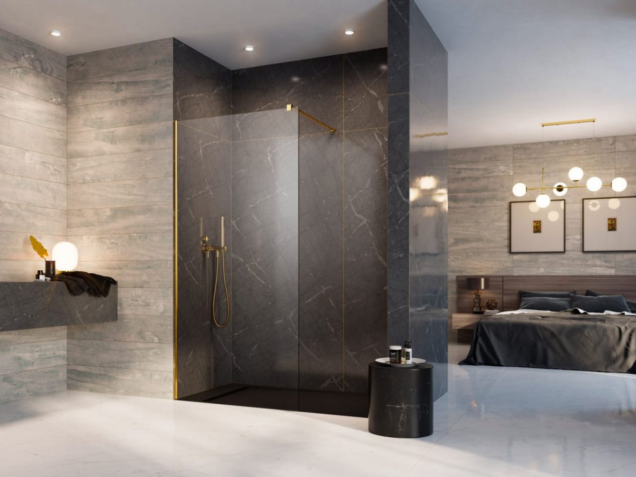 Modo New Gold II Walk-in zuhanyfal