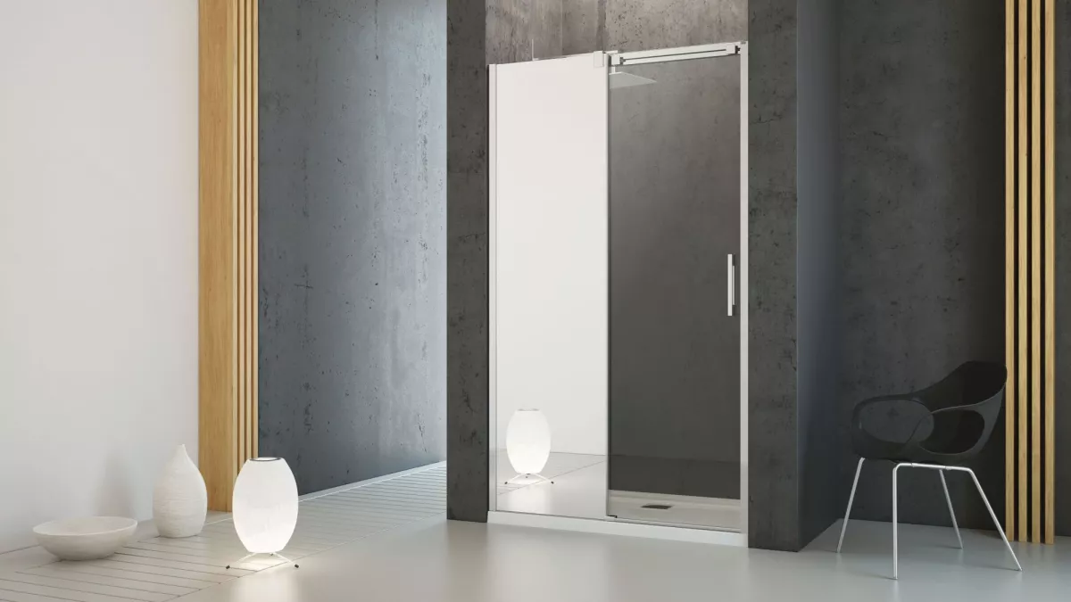 Espera DWJ mirror zuhanyajtó enteriőr (a képen balos zuhanyajtó látható)
