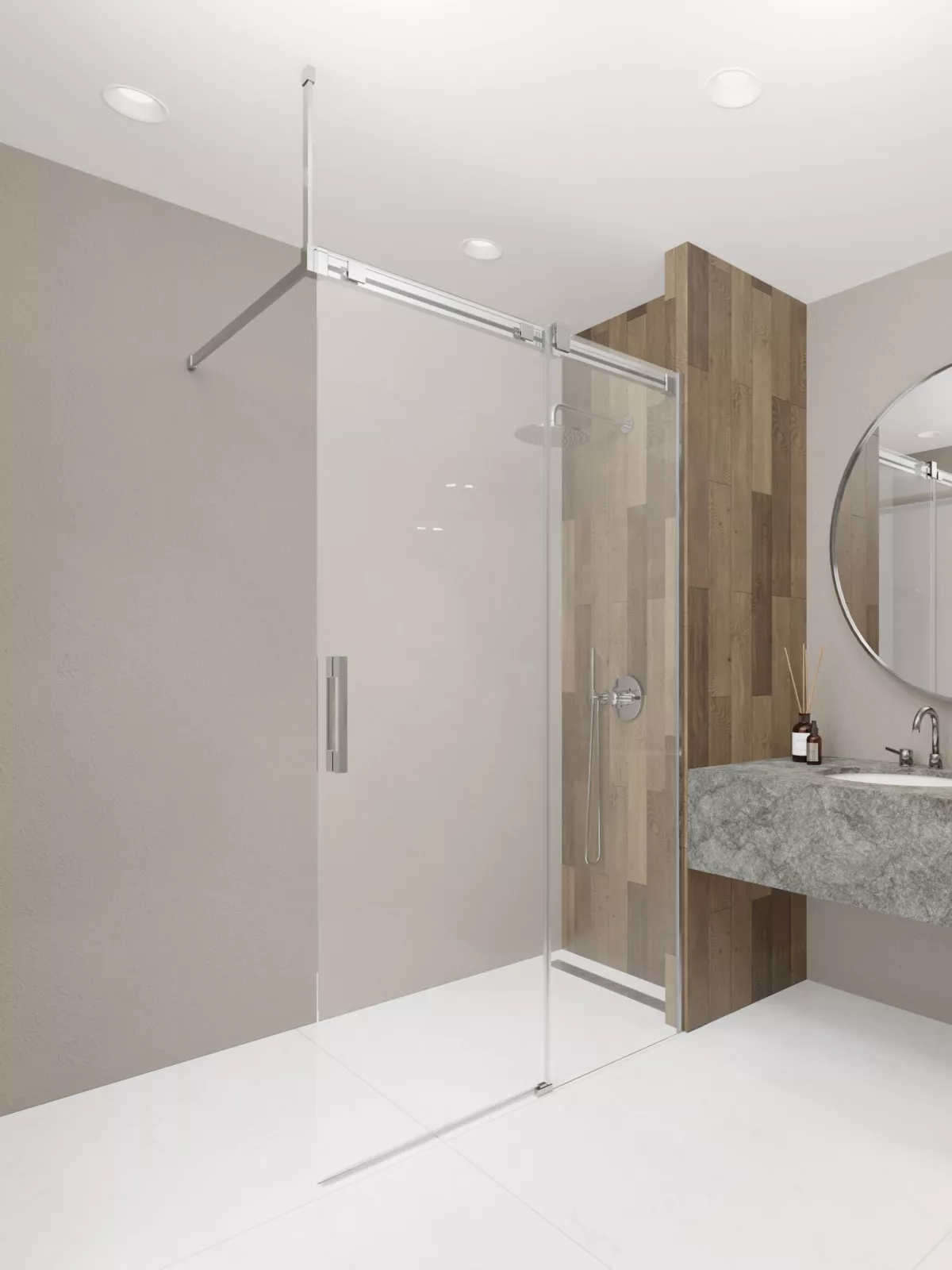 Espera Pro Walk-in zuhanyfal (a képen jobbos zuhanyfal látható)