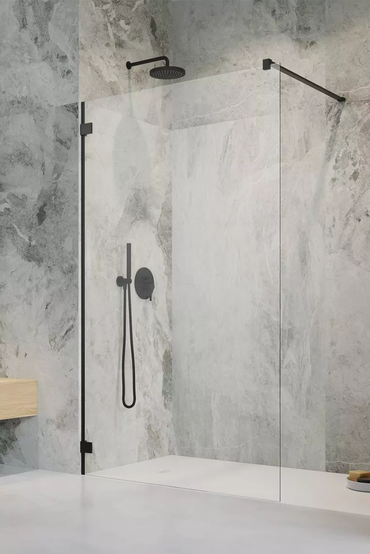 Essenza Pro Black Walk-in II fekete zuhanyfal