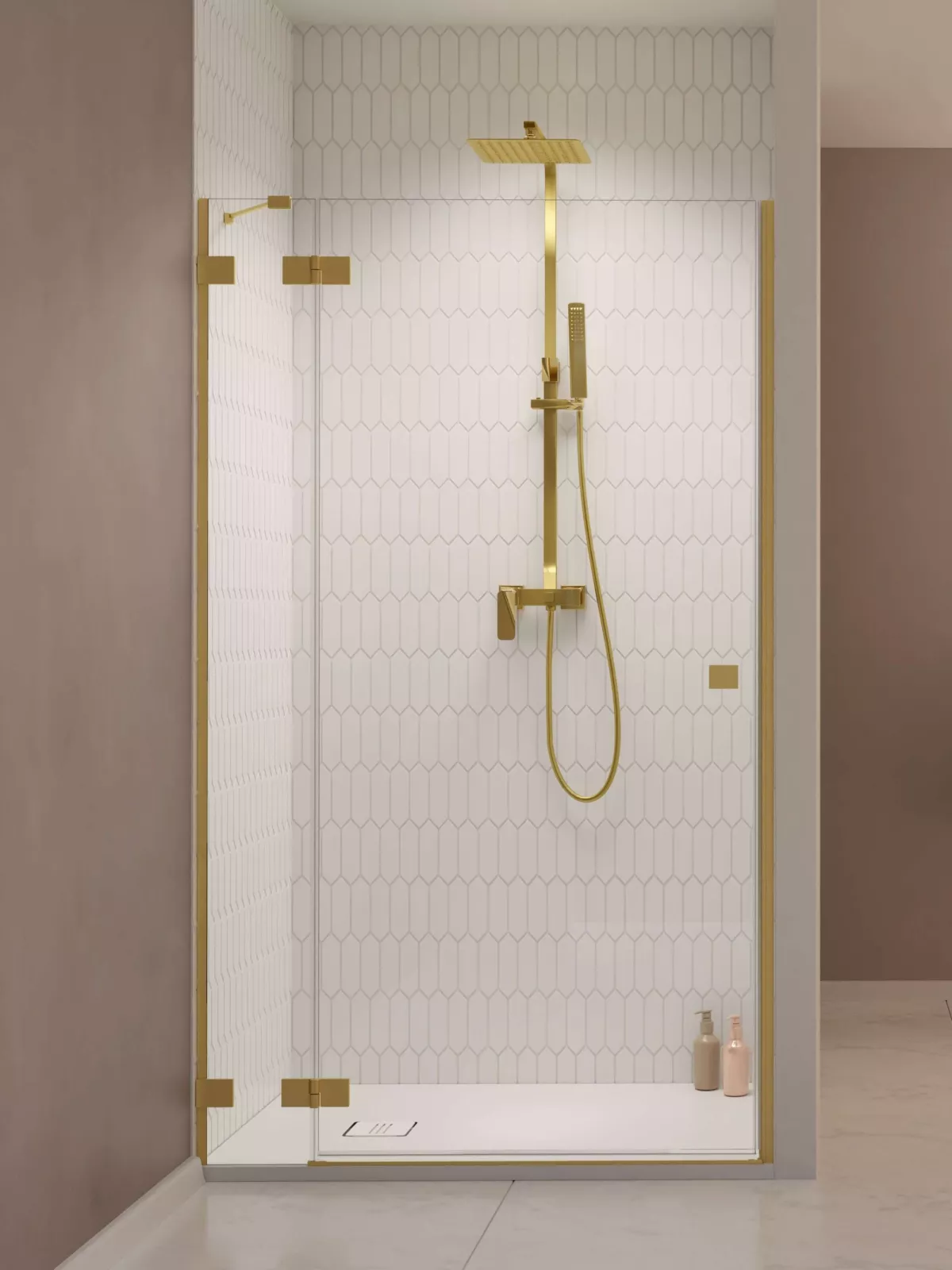 Essenza Pro Brushed Gold DWJ (a képen balos zuhanyajtó látható)