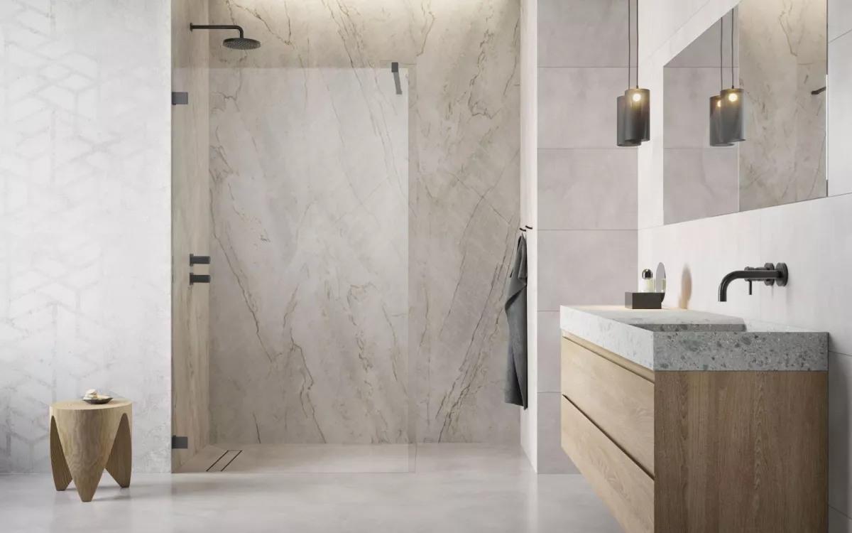 Essenza Pro Brushed GunMetal Walk-in II szálcsiszolt fegyvermetál zuhanyfal enteriőr
