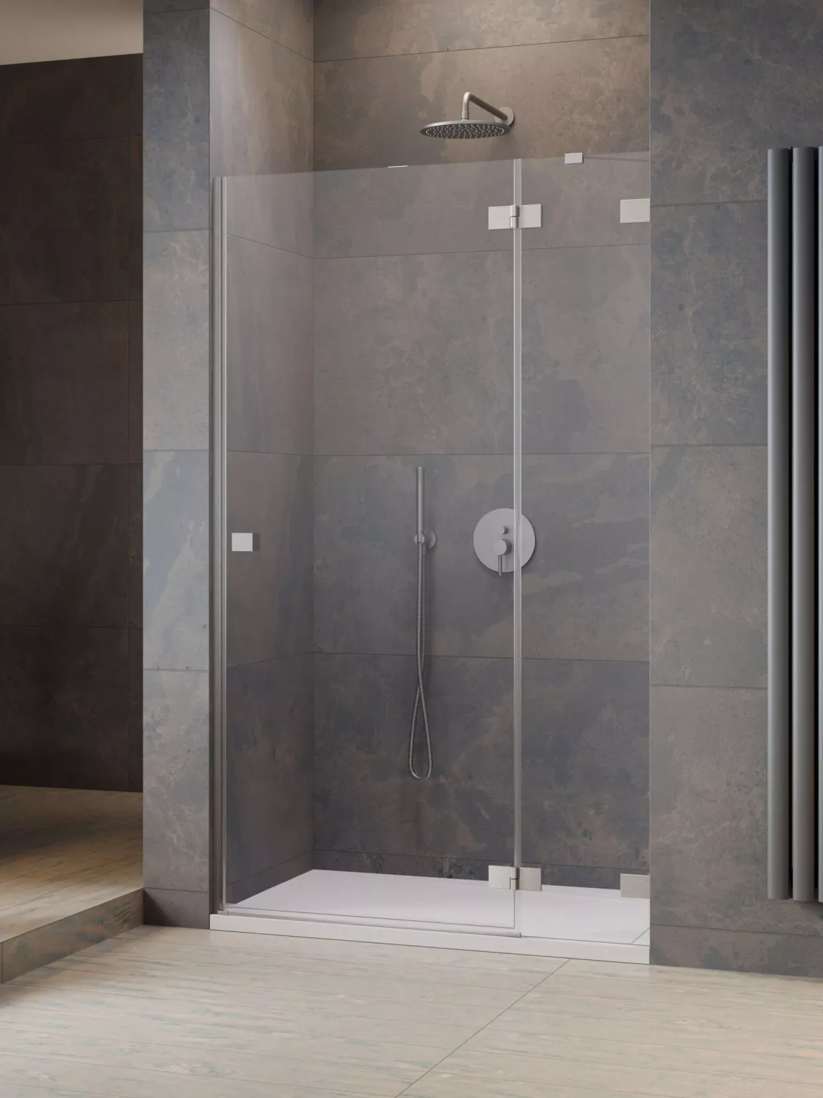 Essenza Pro Brushed Nickel DWJ (a képen jobbos zuhanyajtó látható)
