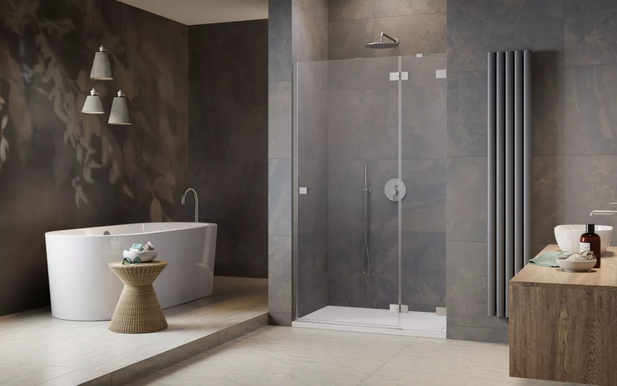 Essenza Pro Brushed Nickel DWJ enteriőr (a képen jobbos zuhanyajtó látható)