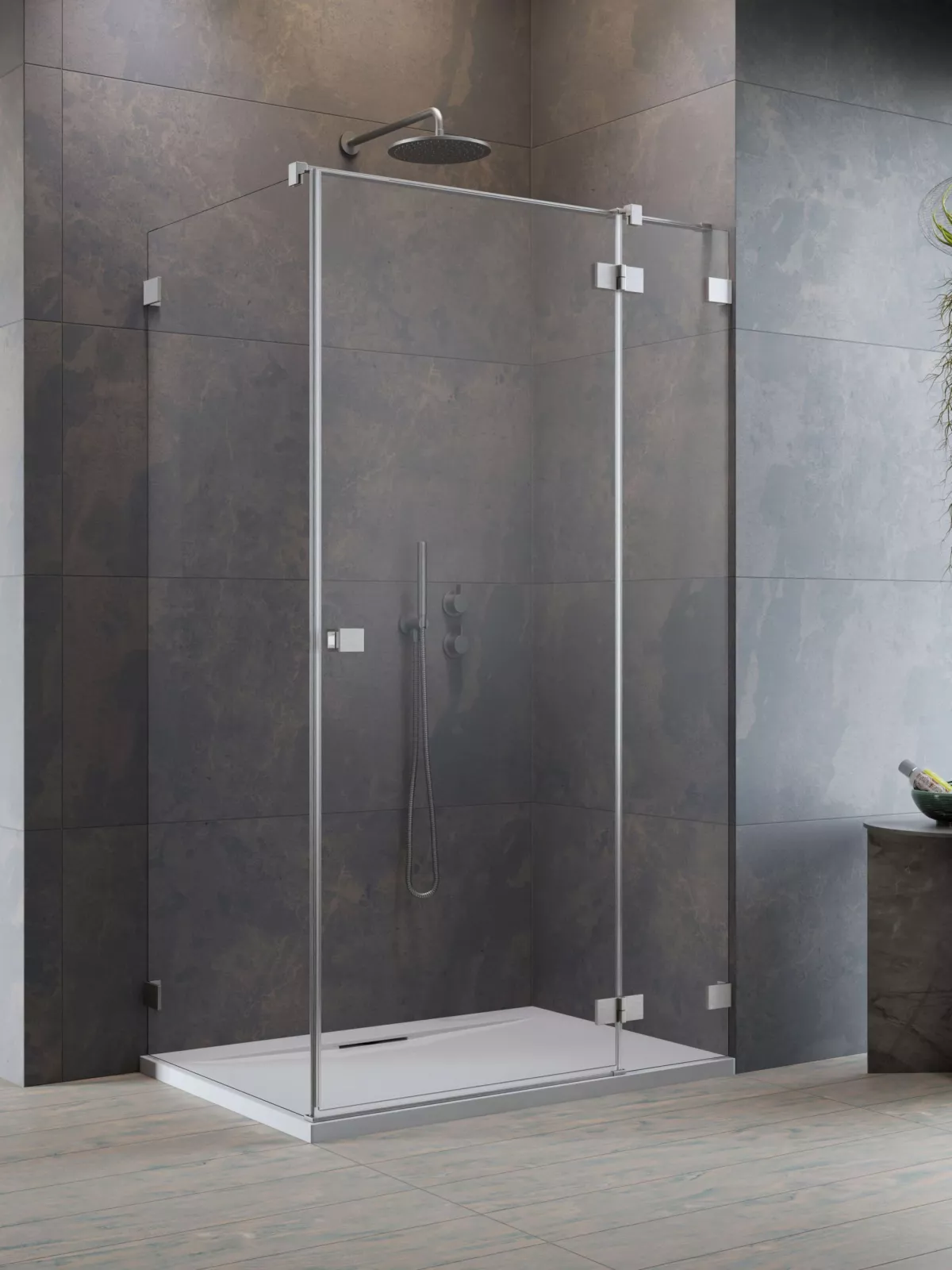 Essenza Pro Brushed Nickel KDJ (a képen jobbos zuhanykabin látható)