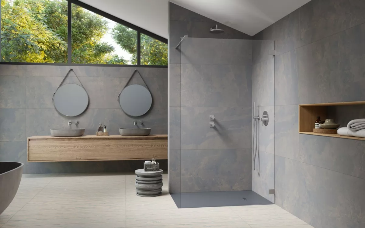 Essenza Pro Brushed Nickel Walk-in II szálcsiszolt króm zuhanyfal enteriőr