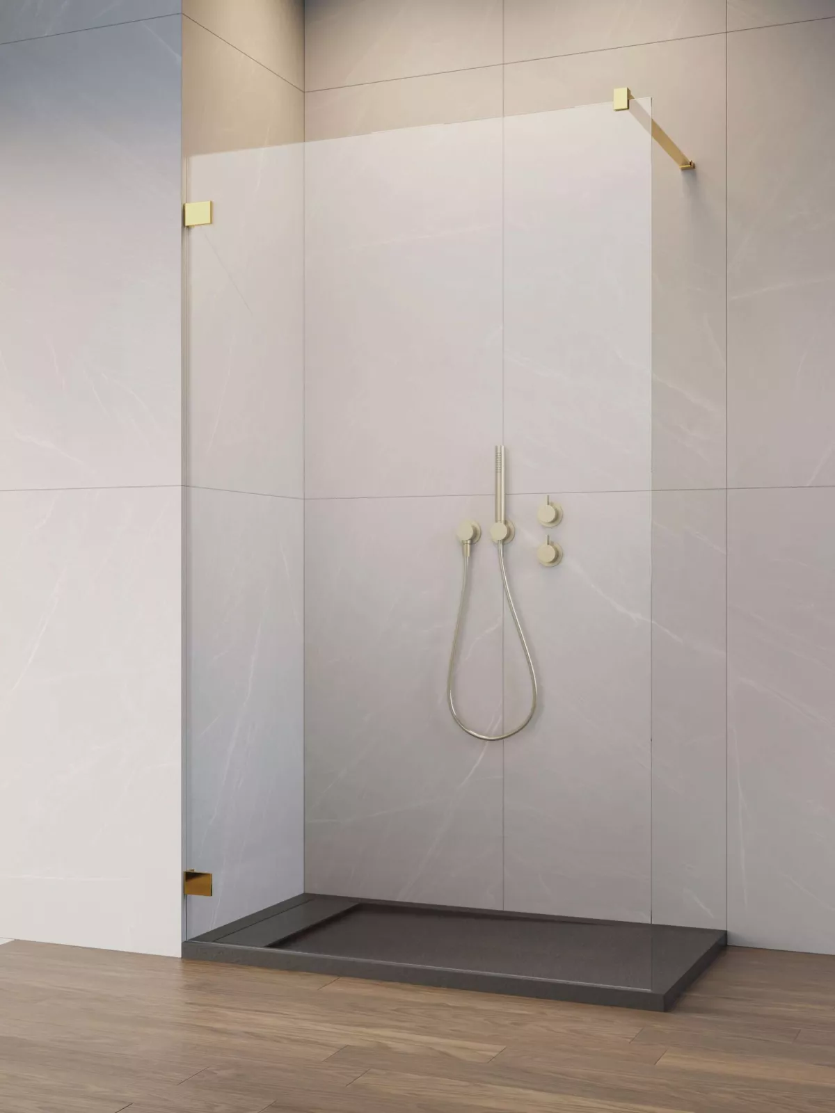 Essenza Pro Gold Walk-in II arany zuhanyfal