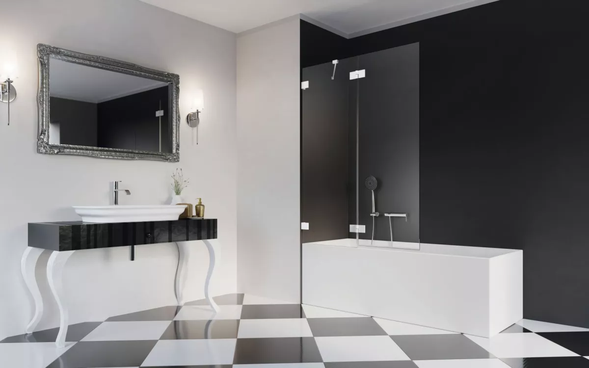 Essenza Pro White PND II kádparaván enteriőr (a képen balos kádparaván látható)