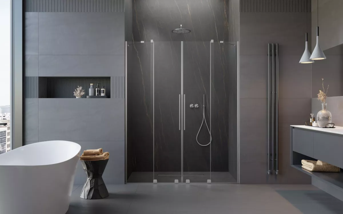 Furo Brushed Nickel DWD szálcsiszolt króm zuhanyajtó enteriőr