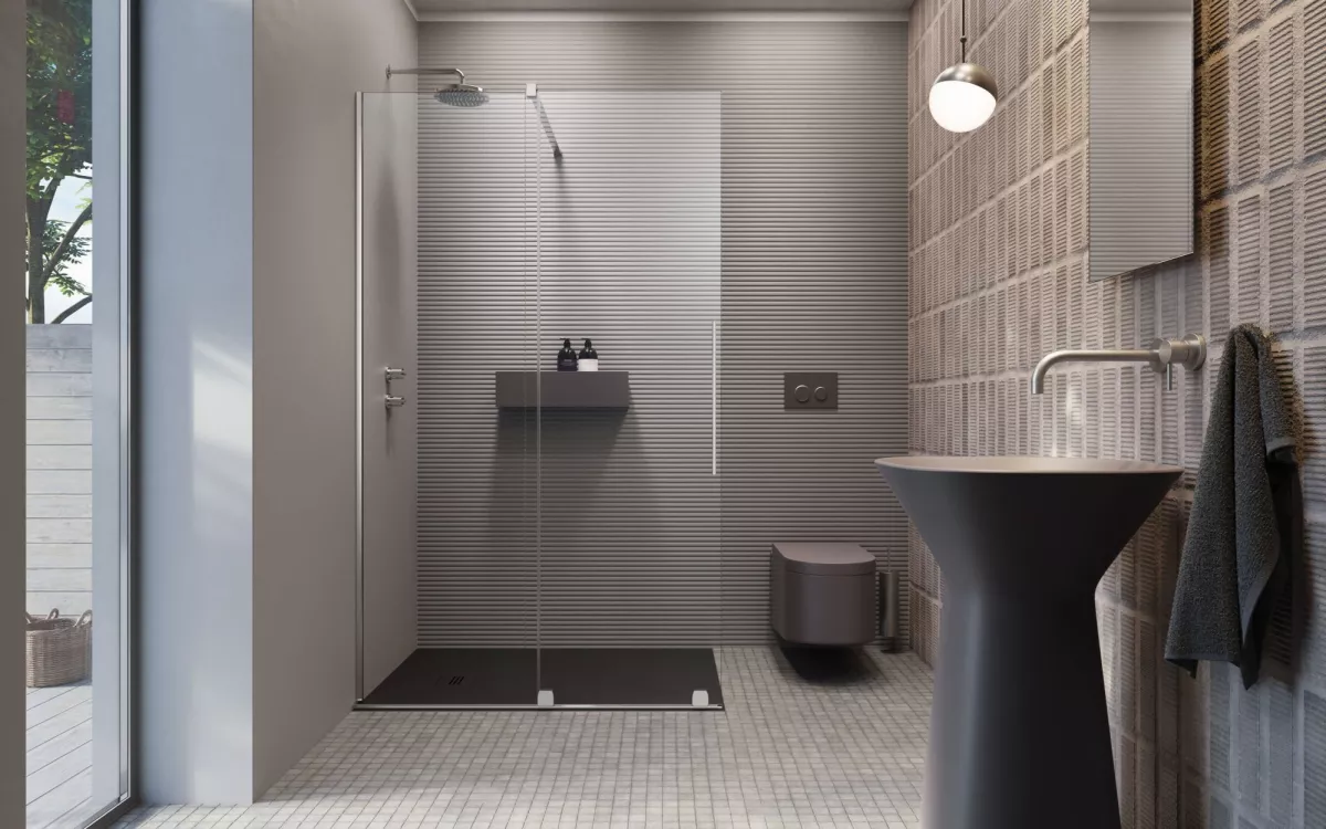 Furo Walk-in zuhanyfal (a képen balos zuhanyfal látható)