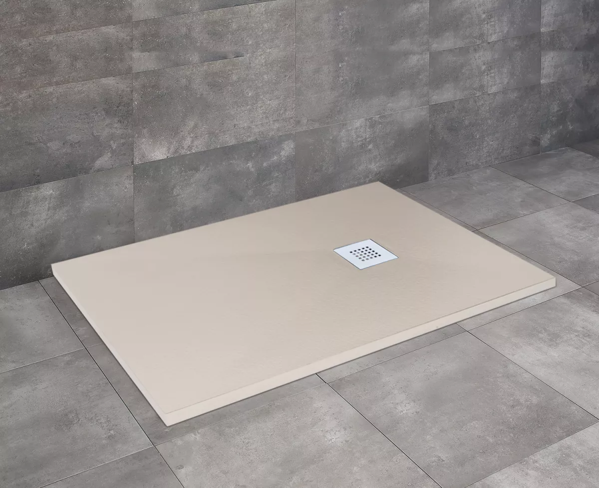 Kios F szögletes lapos zuhanytálca beige
