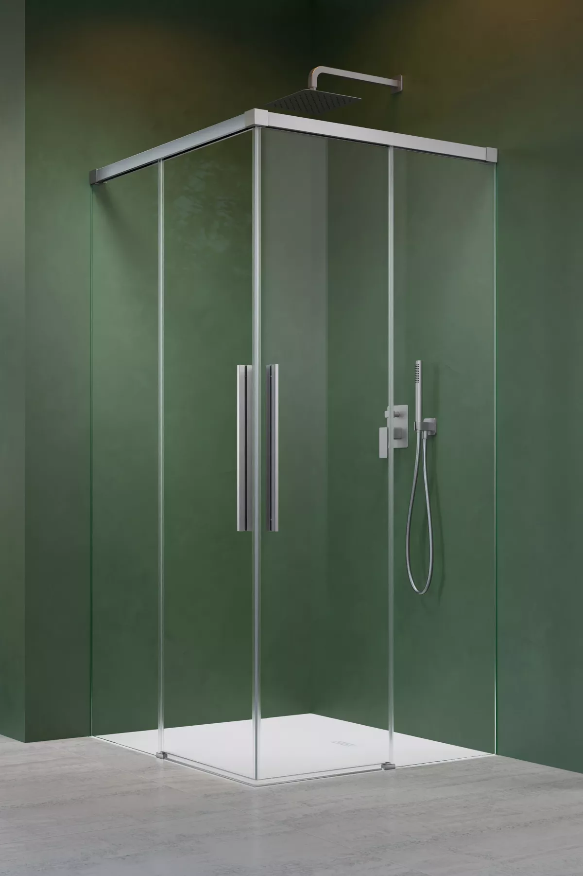Idea 8 QL Brushed Nickel KDD szögletes szálcsiszolt króm zuhanykabin