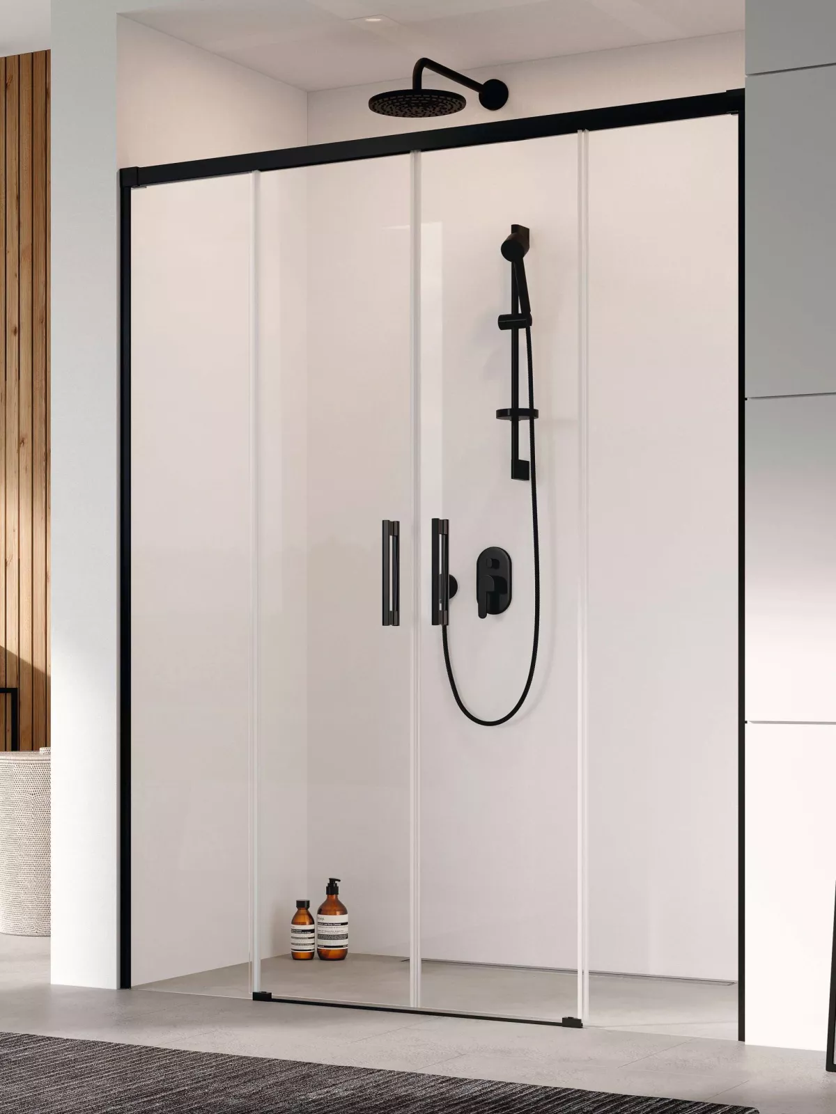 Idea Black DWD fekete zuhanyajtó