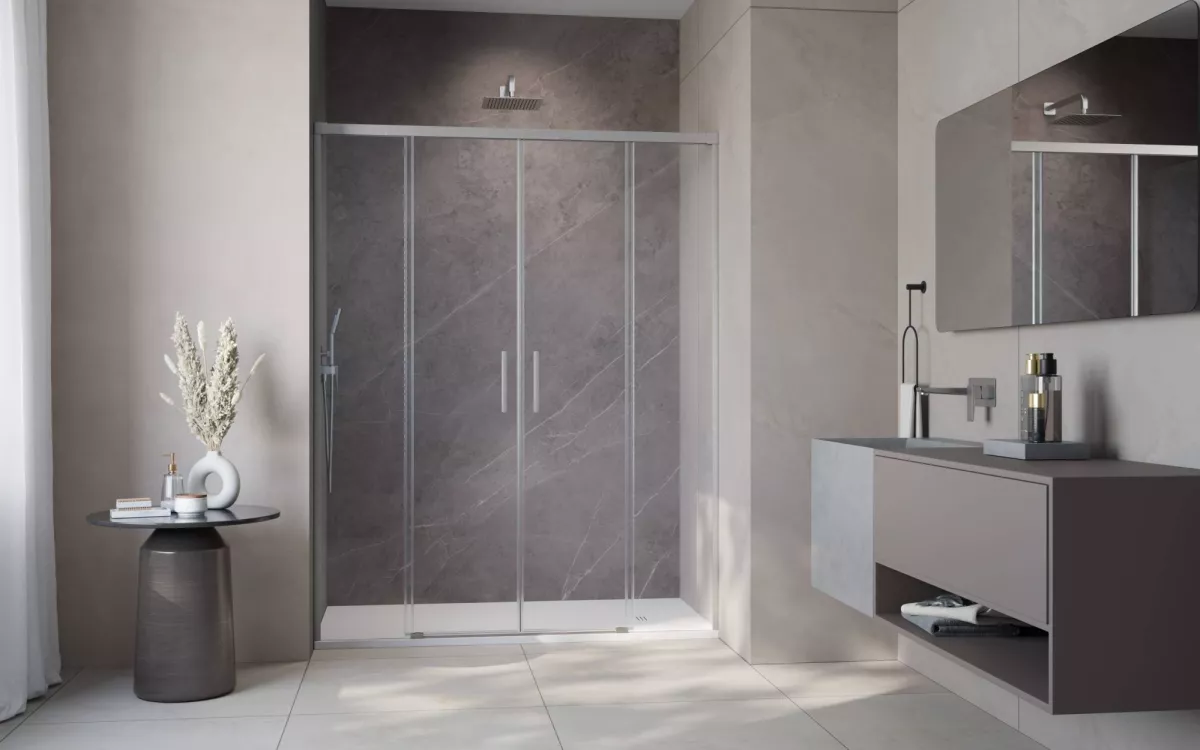 Idea Brushed Nickel DWD szálcsiszolt króm zuhanyajtó enteriőr
