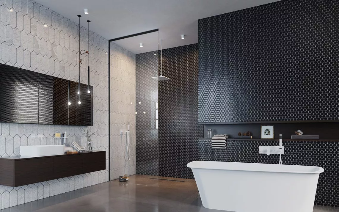 Modo XL Black fekete walk-in zuhanyfal