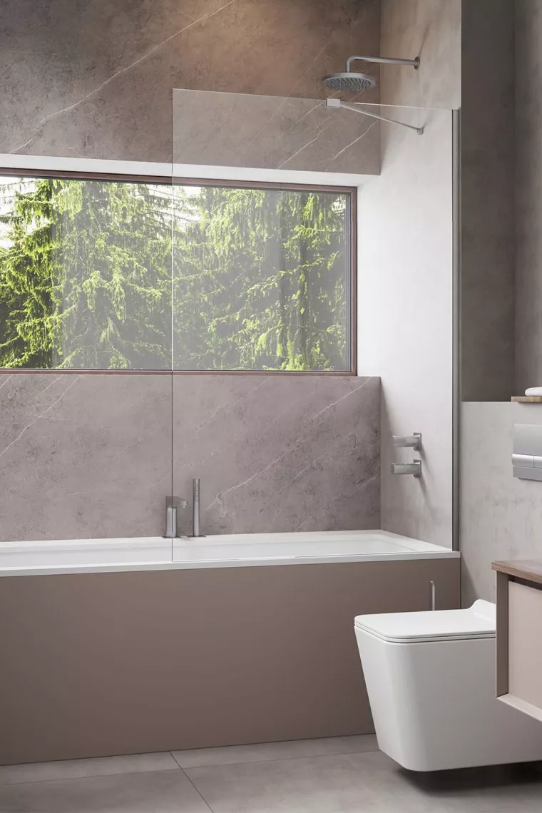 Modo New Brushed Nickel PNJ II szálcsiszolt króm kádparaván