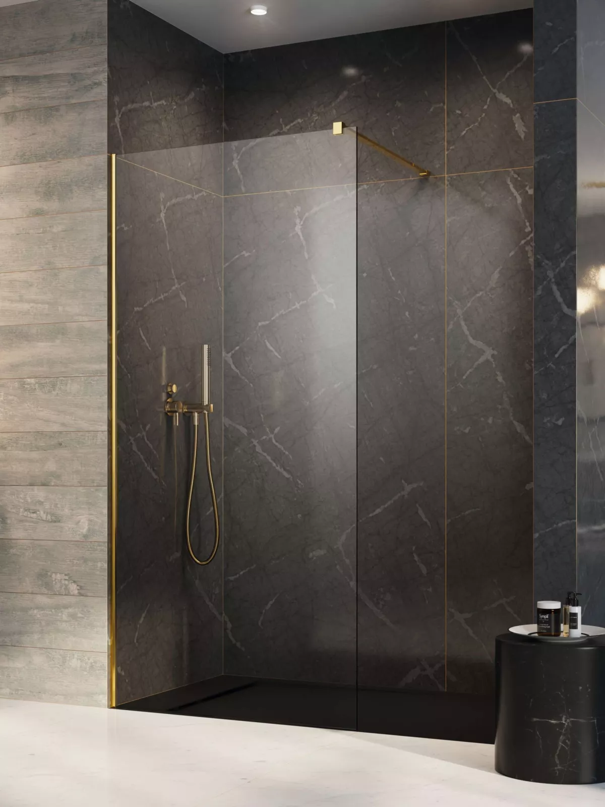 Modo New Gold II arany walk-in zuhanyfal