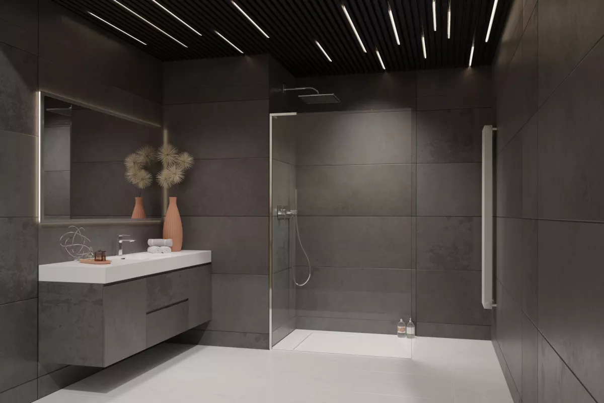 Modo SL II walk-in zuhanyfal enteriőr (a képen balos zuhanyfal látható)