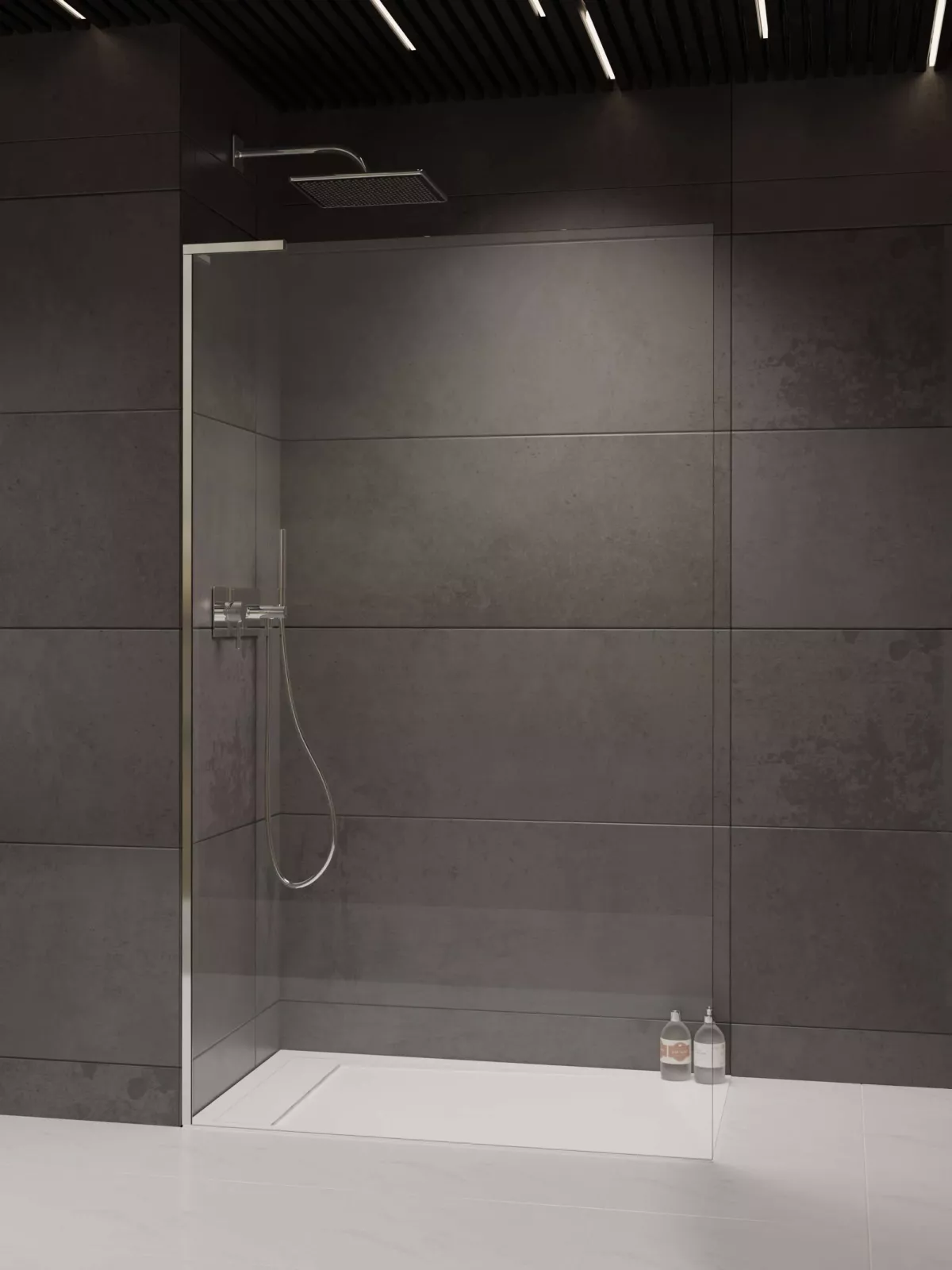Modo SL II walk-in zuhanyfal enteriőr (a képen balos zuhanyfal látható)
