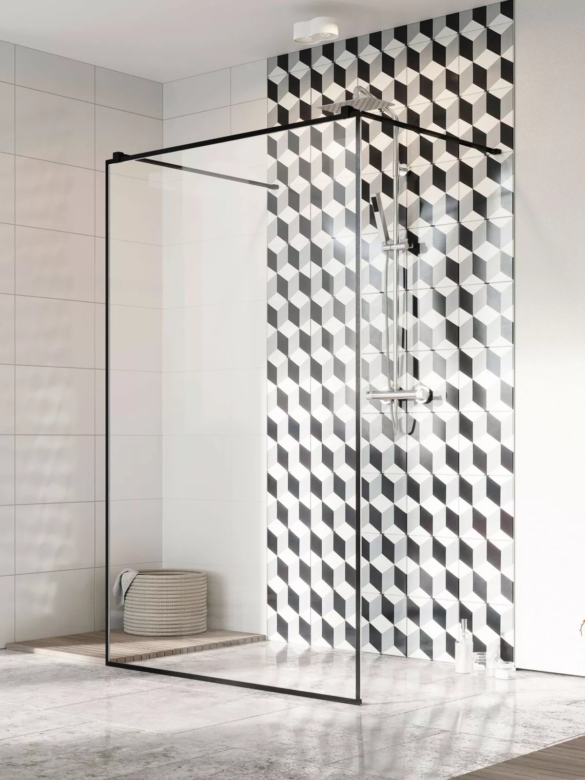 Modo X Black I Frame fekete walk-in zuhanyfal