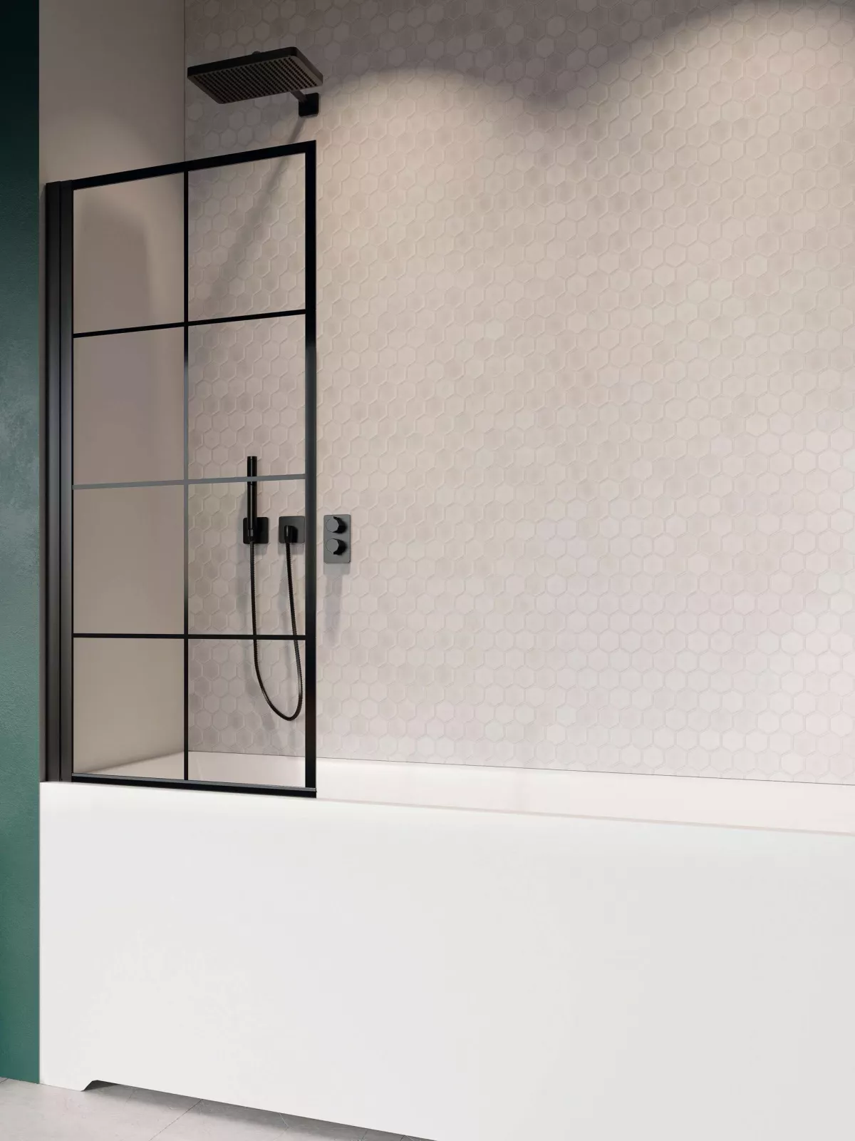 Nes Black PNJ I Factory fekete kádparaván enteriőr (a képen balos kádparaván látható)