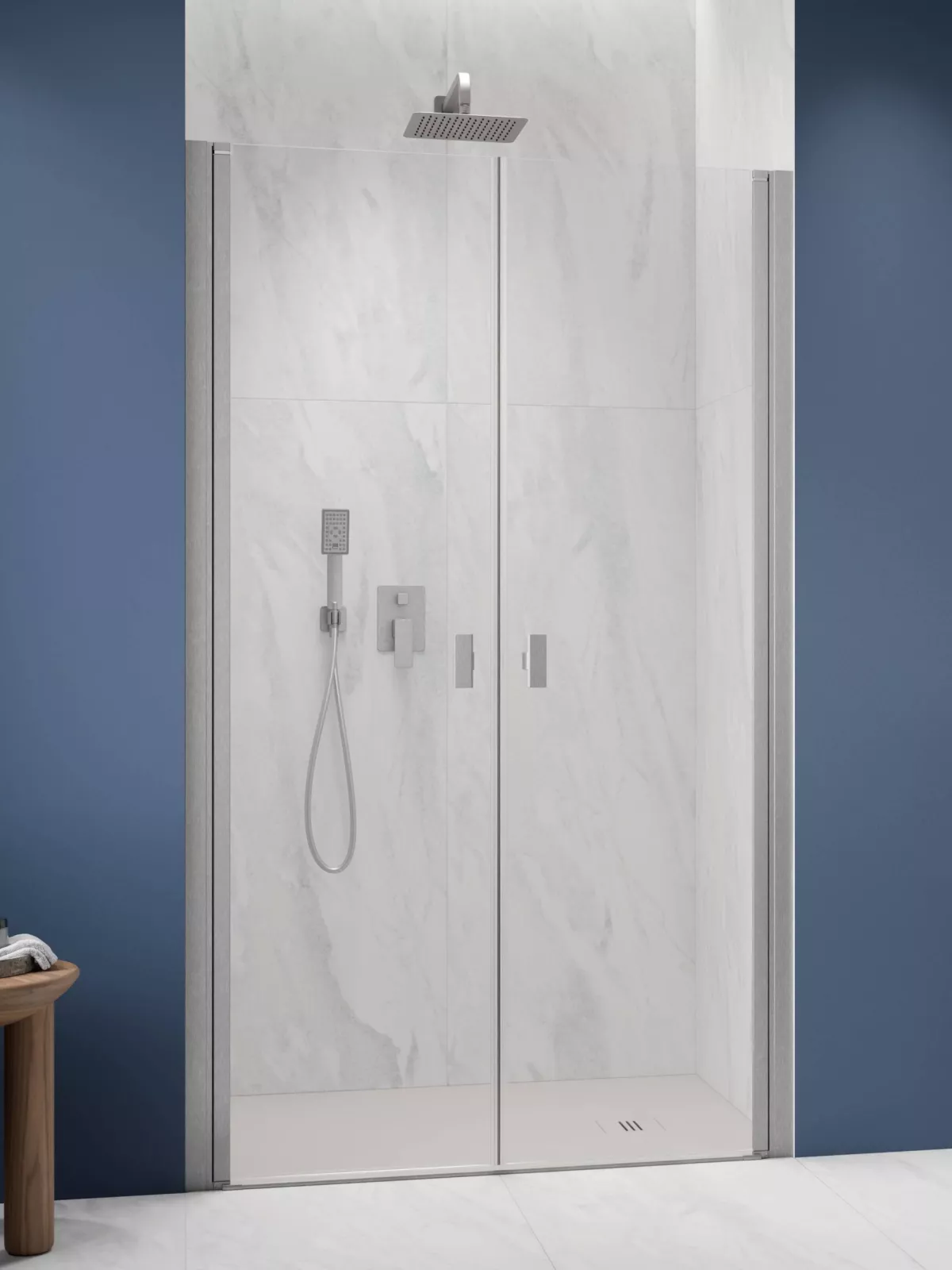 Nes Brushed Nickel DWD I szálcsiszolt króm zuhanyajtó
