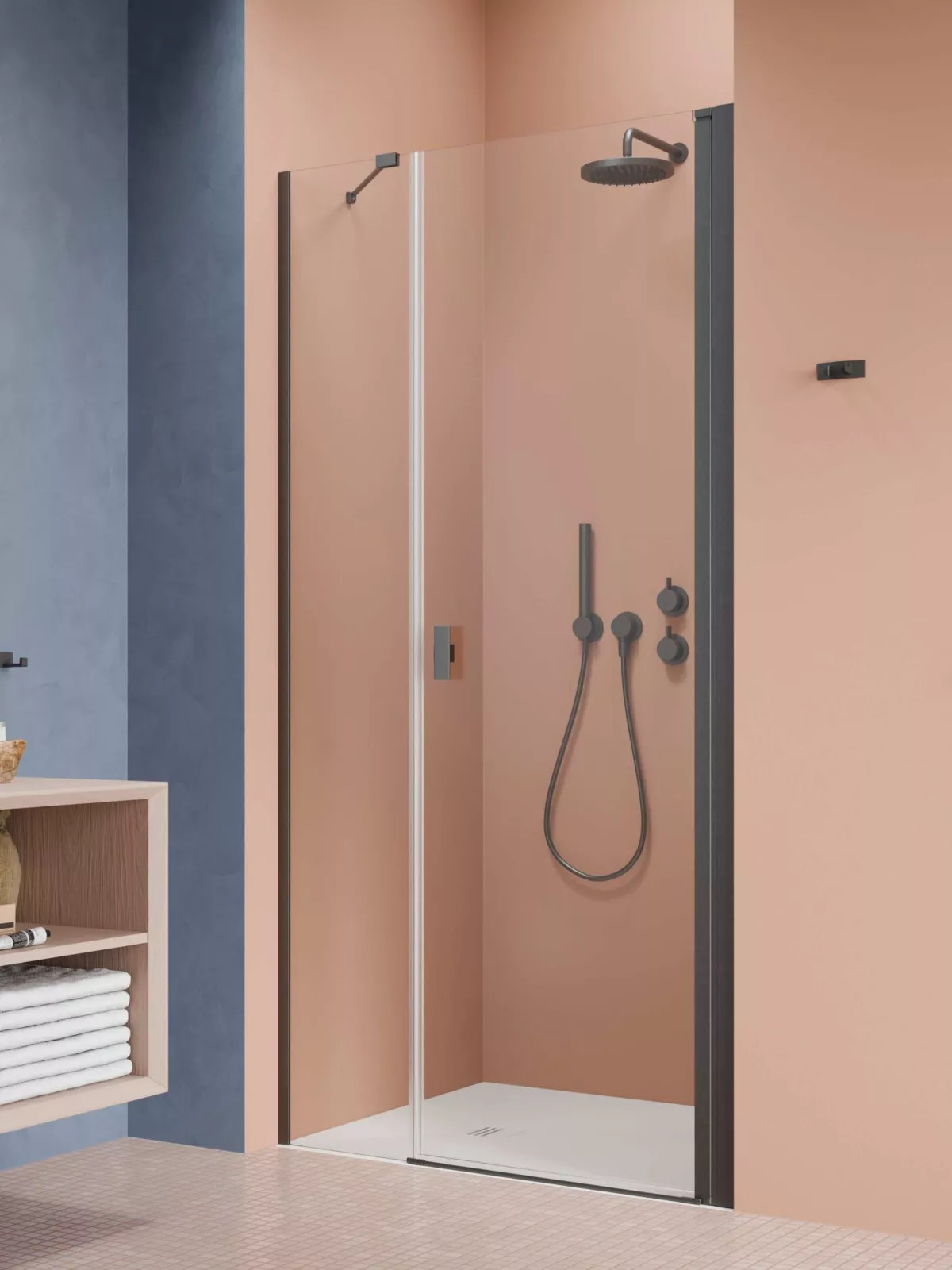 Nes Brushed GunMetal DWS szálcsiszolt fegyvermetál zuhanyajtó (a képben jobbos zuhanyajtó látható)