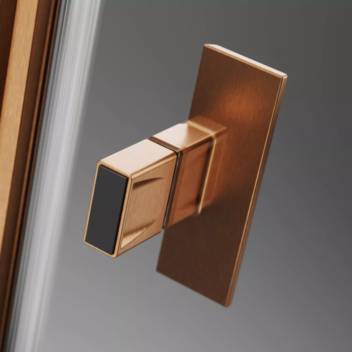Nes Brushed Copper – Integrált gumiütköző a fogantyú belső felületén