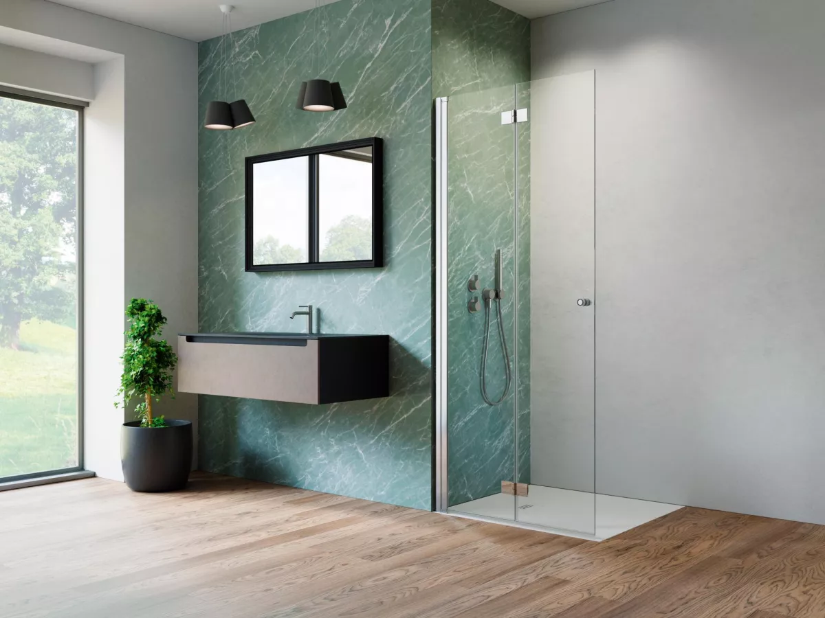Nes Walk-in KDD-B zuhanyfal enteriőr (a képen balos zuhanyfal látható)
